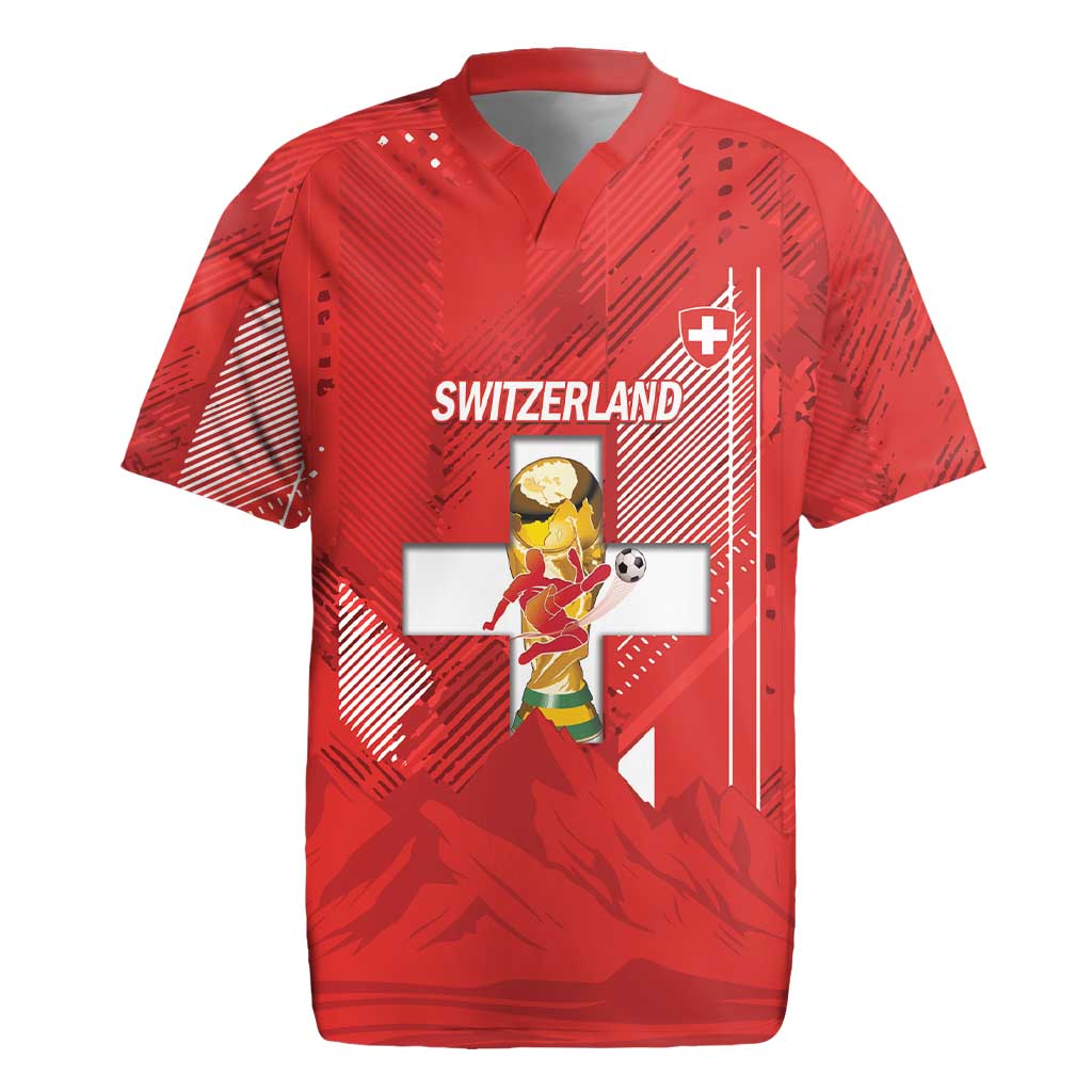 Switzerland Football Custom Rugby Jersey Go Nati Swiss Alps Grunge Style
