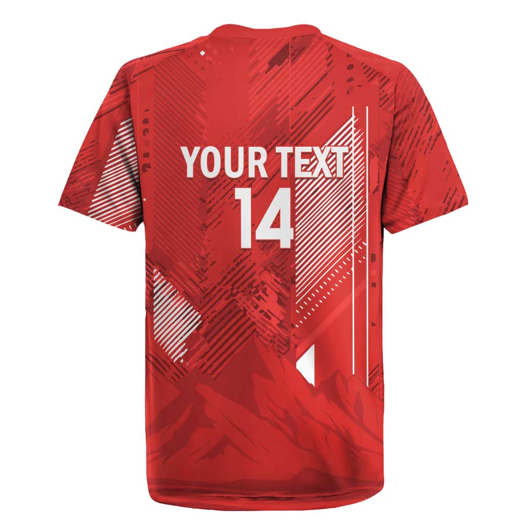 Switzerland Football Custom Rugby Jersey Go Nati Swiss Alps Grunge Style