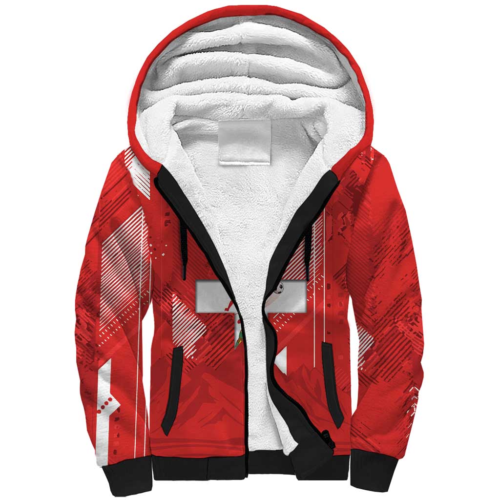 Switzerland Football Custom Sherpa Hoodie Go Nati Swiss Alps Grunge Style