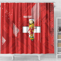 Switzerland Football Custom Shower Curtain Go Nati Swiss Alps Grunge Style