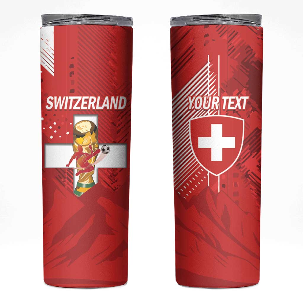 Switzerland Football Custom Skinny Tumbler Go Nati Swiss Alps Grunge Style