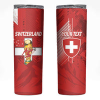 Switzerland Football Custom Skinny Tumbler Go Nati Swiss Alps Grunge Style