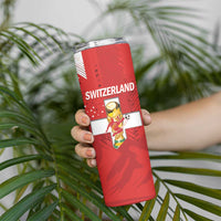 Switzerland Football Custom Skinny Tumbler Go Nati Swiss Alps Grunge Style