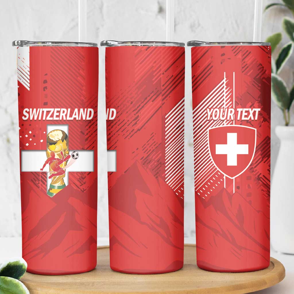 Switzerland Football Custom Skinny Tumbler Go Nati Swiss Alps Grunge Style