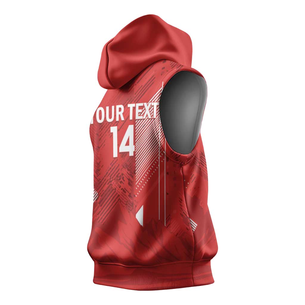 Switzerland Football Custom Sleeveless Hoodie Go Nati Swiss Alps Grunge Style