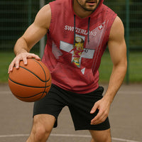 Switzerland Football Custom Sleeveless Hoodie Go Nati Swiss Alps Grunge Style