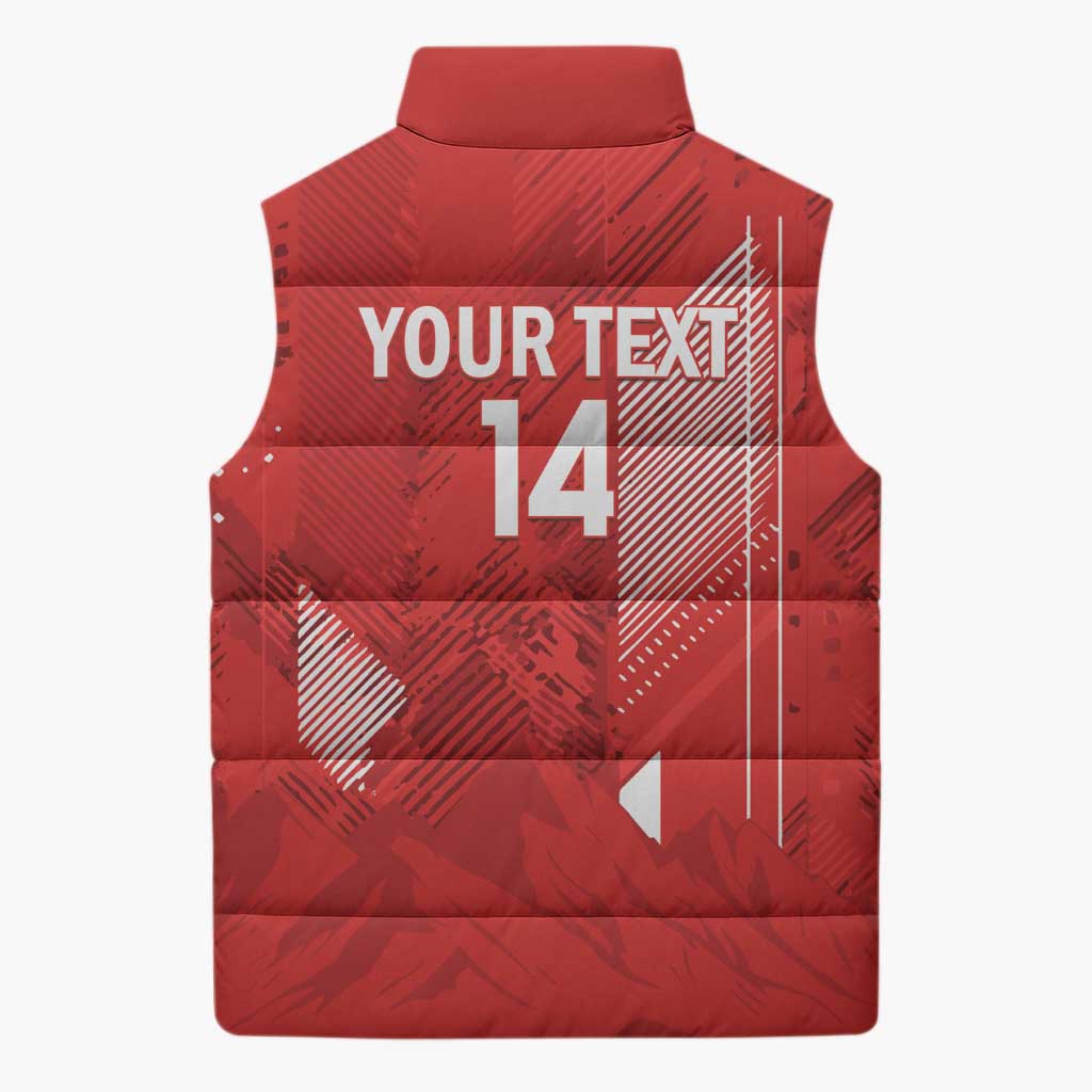 Switzerland Football Custom Sleeveless Puffer Jacket Go Nati Swiss Alps Grunge Style