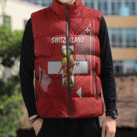 Switzerland Football Custom Sleeveless Puffer Jacket Go Nati Swiss Alps Grunge Style