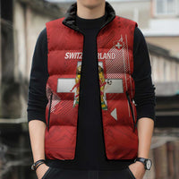 Switzerland Football Custom Sleeveless Puffer Jacket Go Nati Swiss Alps Grunge Style