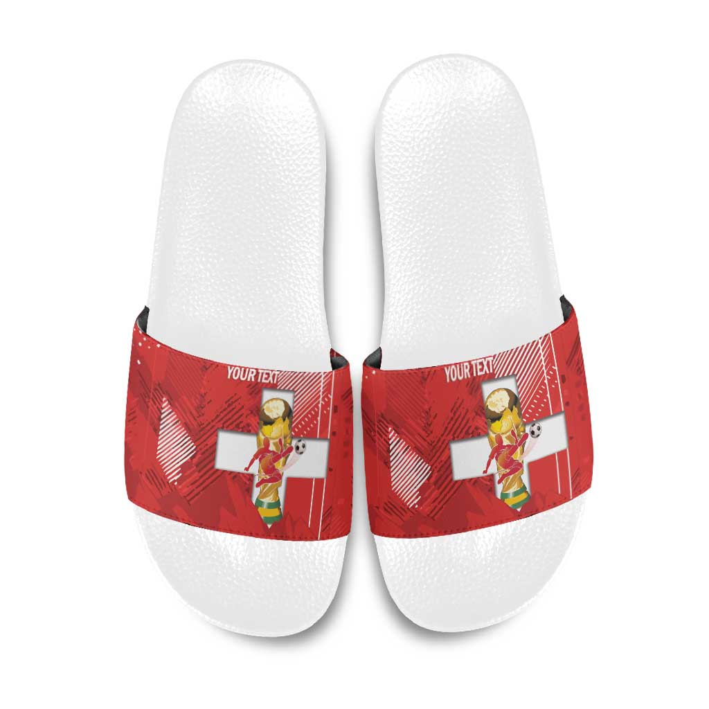 Switzerland Football Custom Slide Sandals Go Nati Swiss Alps Grunge Style
