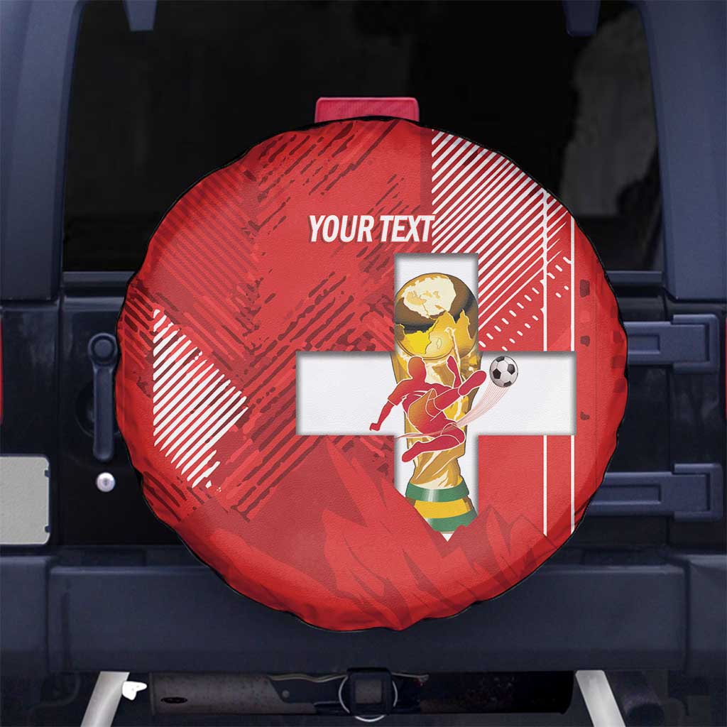 Switzerland Football Custom Spare Tire Cover Go Nati Swiss Alps Grunge Style