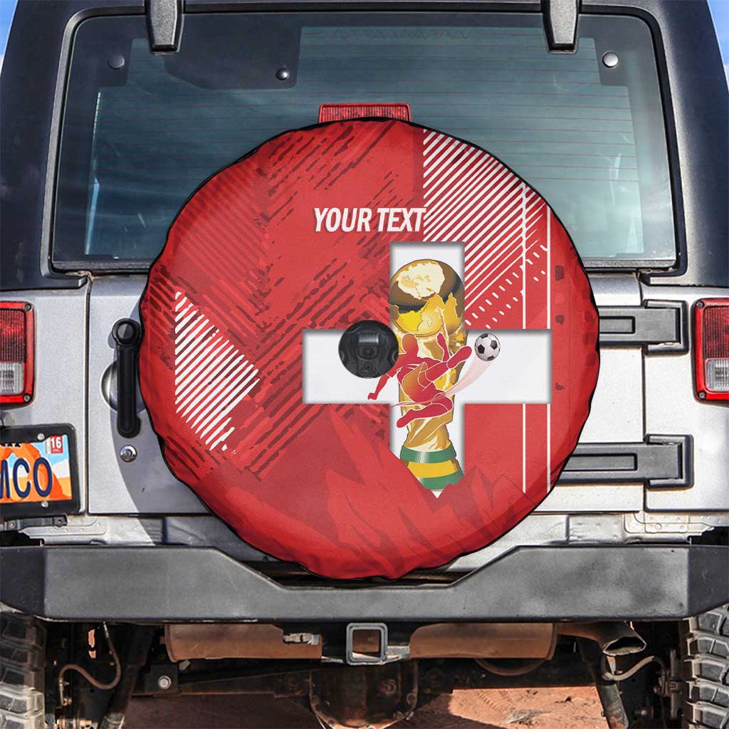 Switzerland Football Custom Spare Tire Cover Go Nati Swiss Alps Grunge Style