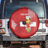 Switzerland Football Custom Spare Tire Cover Go Nati Swiss Alps Grunge Style