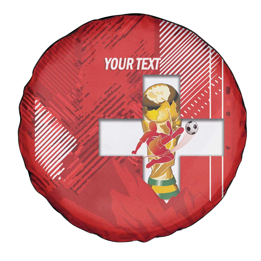 Switzerland Football Custom Spare Tire Cover Go Nati Swiss Alps Grunge Style