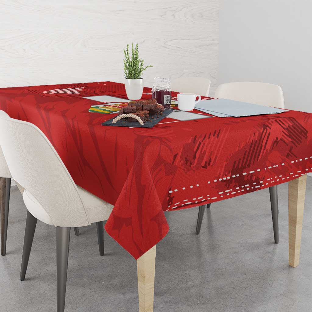 Switzerland Football Custom Tablecloth Go Nati Swiss Alps Grunge Style