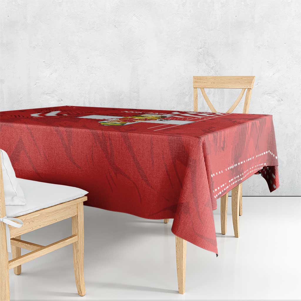 Switzerland Football Custom Tablecloth Go Nati Swiss Alps Grunge Style