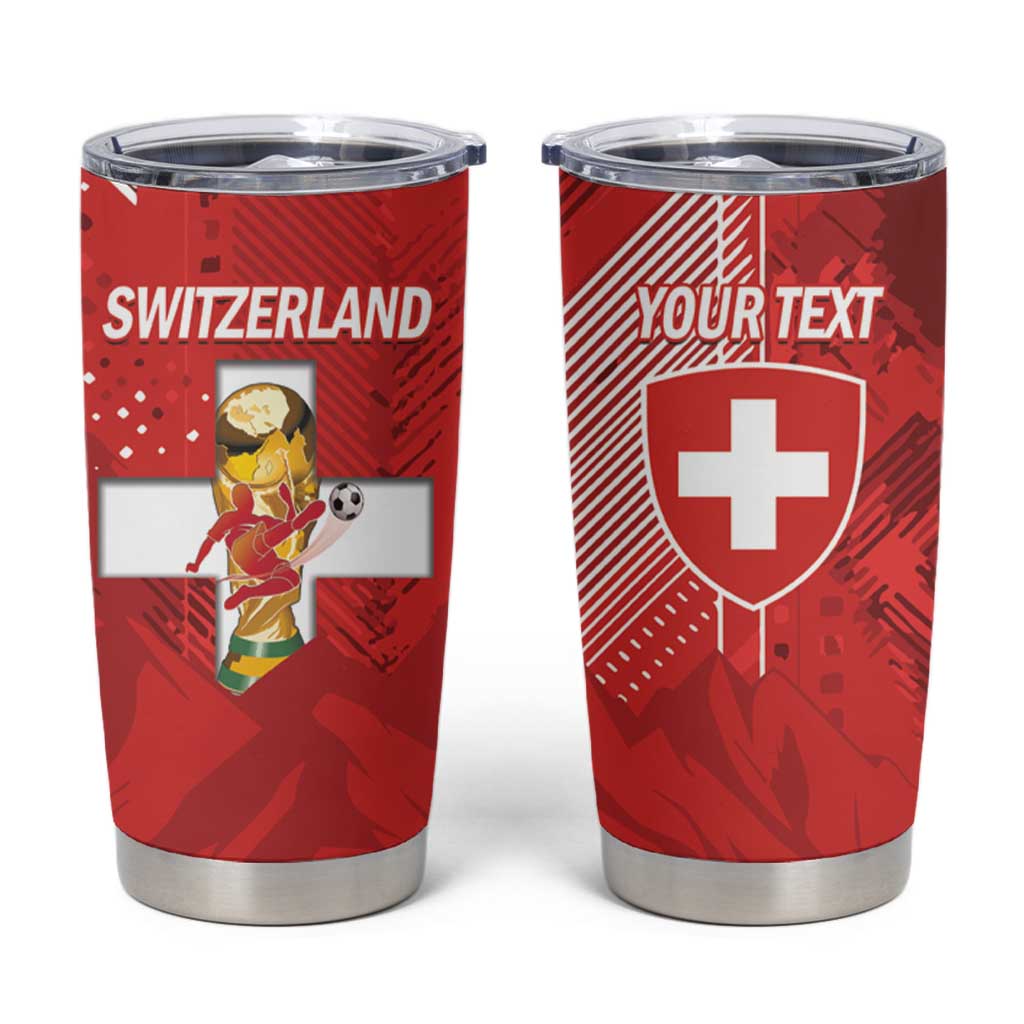 Switzerland Football Custom Tumbler Cup Go Nati Swiss Alps Grunge Style