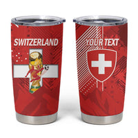 Switzerland Football Custom Tumbler Cup Go Nati Swiss Alps Grunge Style