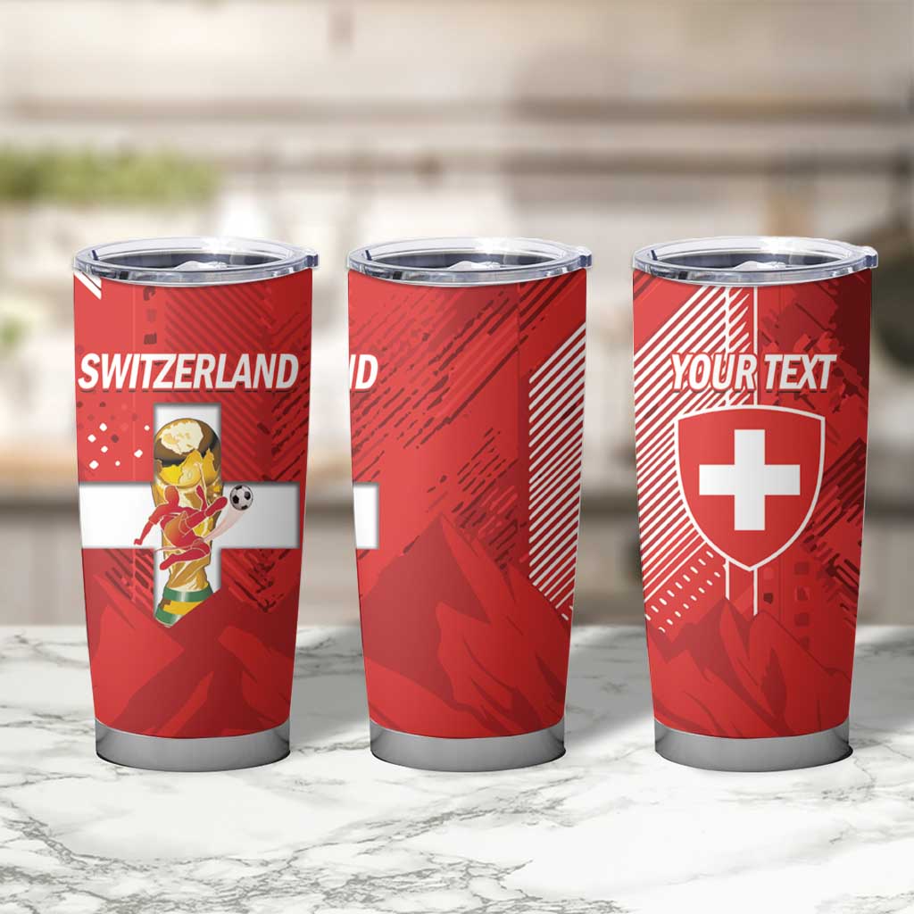 Switzerland Football Custom Tumbler Cup Go Nati Swiss Alps Grunge Style