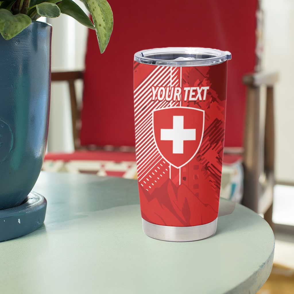 Switzerland Football Custom Tumbler Cup Go Nati Swiss Alps Grunge Style