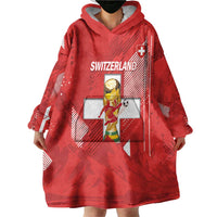 Switzerland Football Custom Wearable Blanket Hoodie Go Nati Swiss Alps Grunge Style