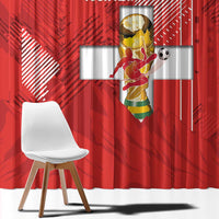 Switzerland Football Custom Window Curtain Go Nati Swiss Alps Grunge Style