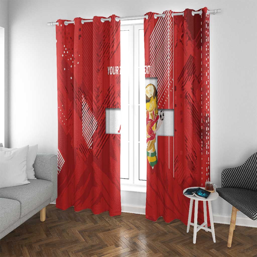 Switzerland Football Custom Window Curtain Go Nati Swiss Alps Grunge Style