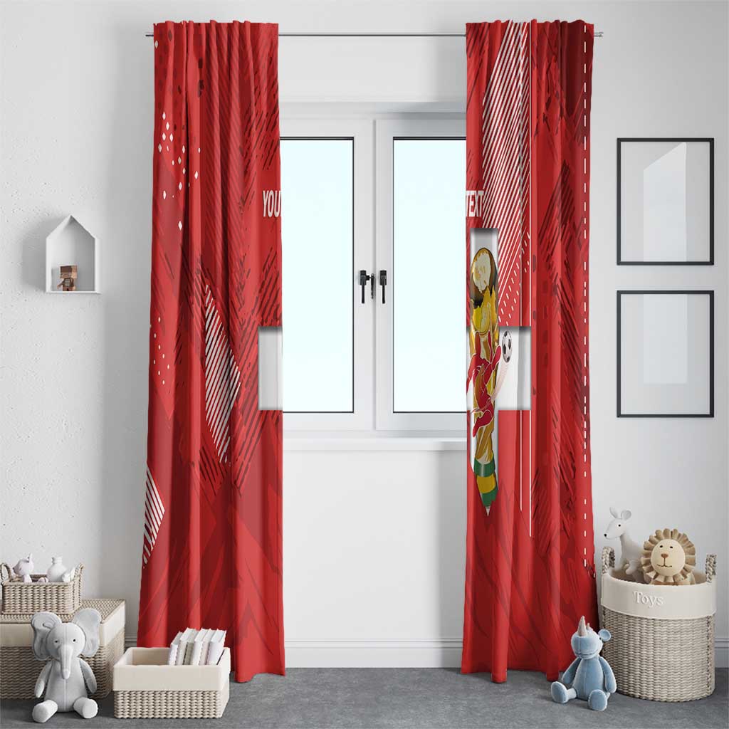Switzerland Football Custom Window Curtain Go Nati Swiss Alps Grunge Style