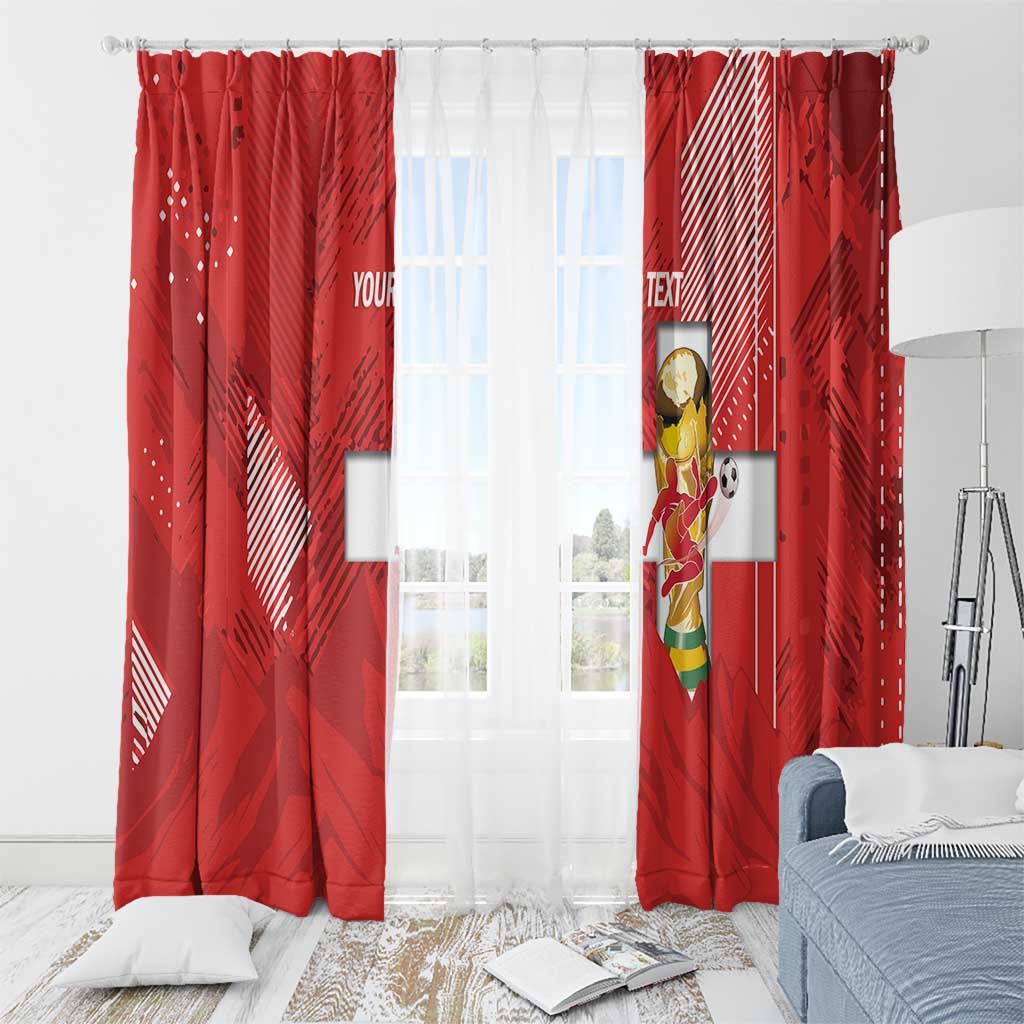 Switzerland Football Custom Window Curtain Go Nati Swiss Alps Grunge Style