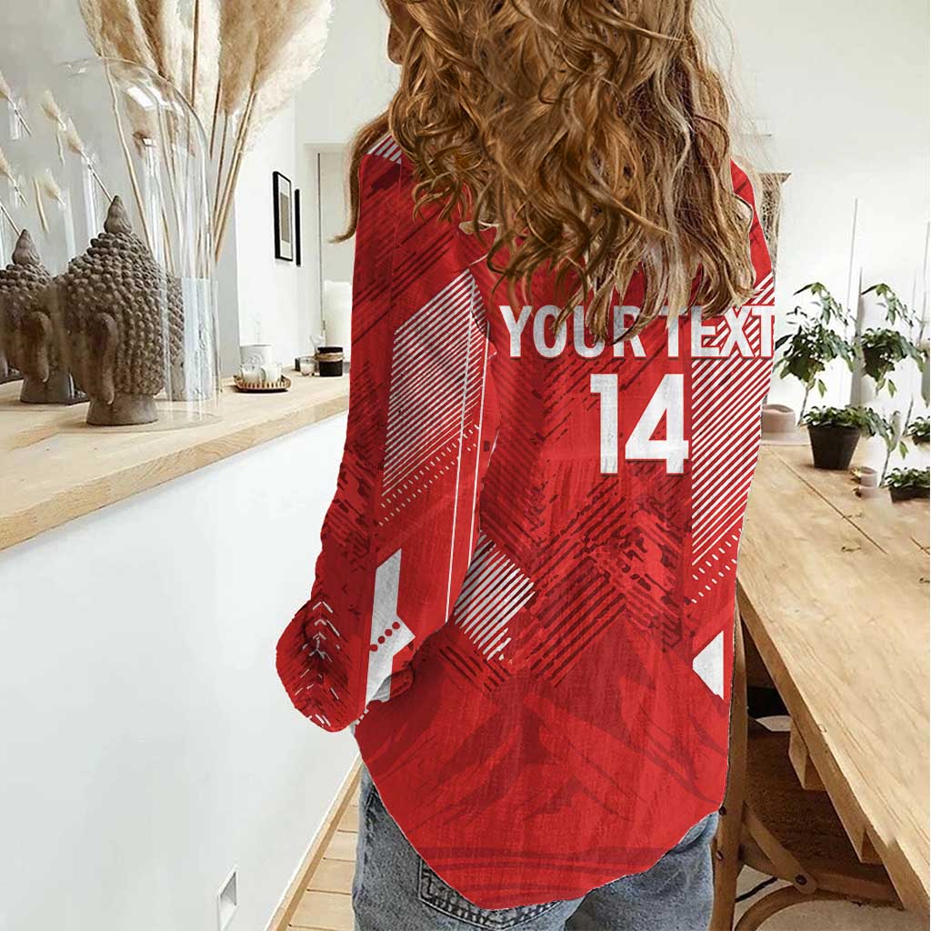 Switzerland Football Custom Women Casual Shirt Go Nati Swiss Alps Grunge Style