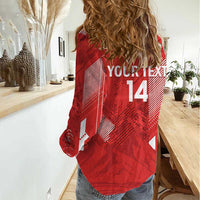 Switzerland Football Custom Women Casual Shirt Go Nati Swiss Alps Grunge Style