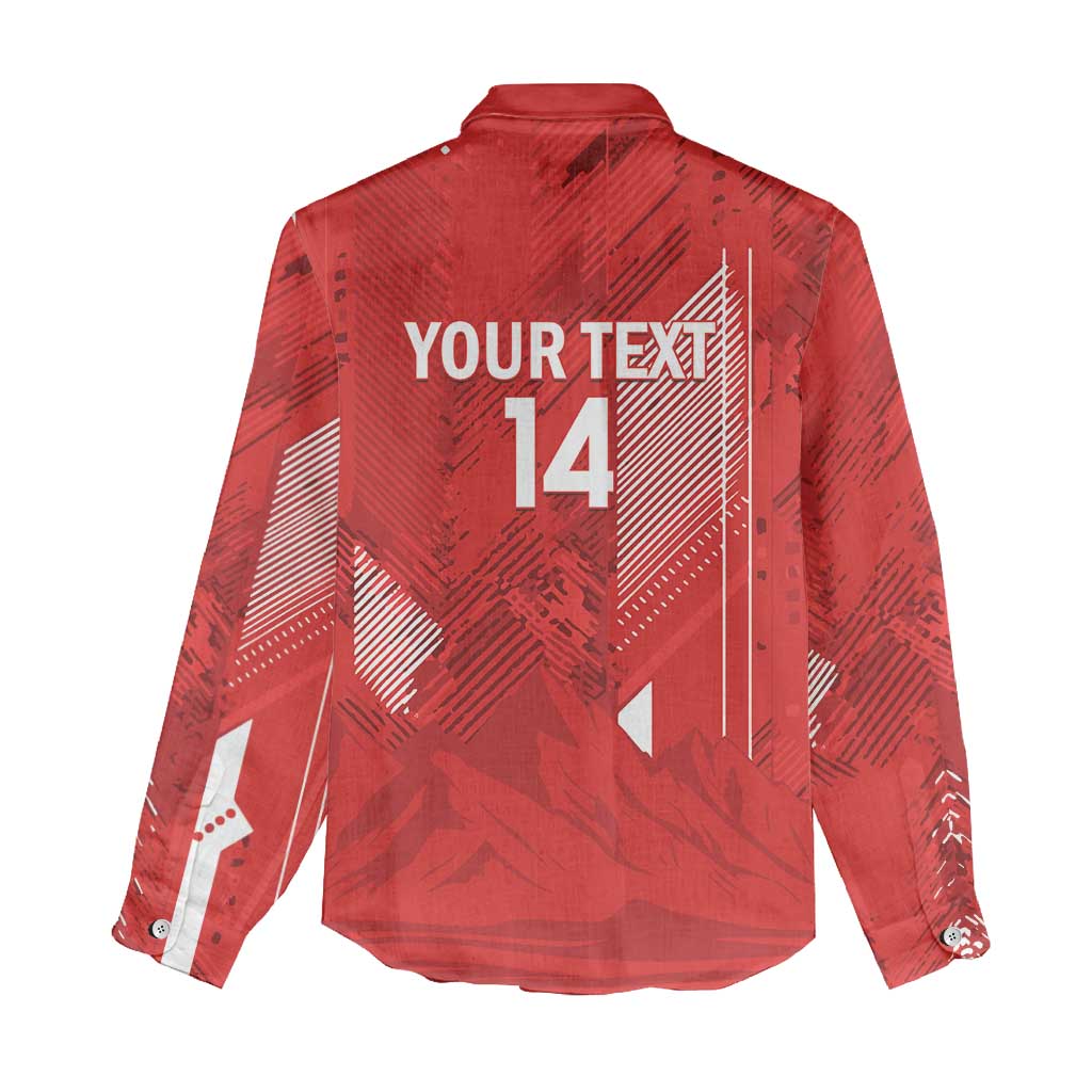 Switzerland Football Custom Women Casual Shirt Go Nati Swiss Alps Grunge Style