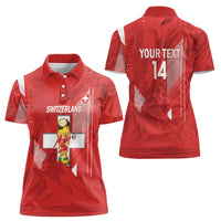 Switzerland Football Custom Women Polo Shirt Go Nati Swiss Alps Grunge Style