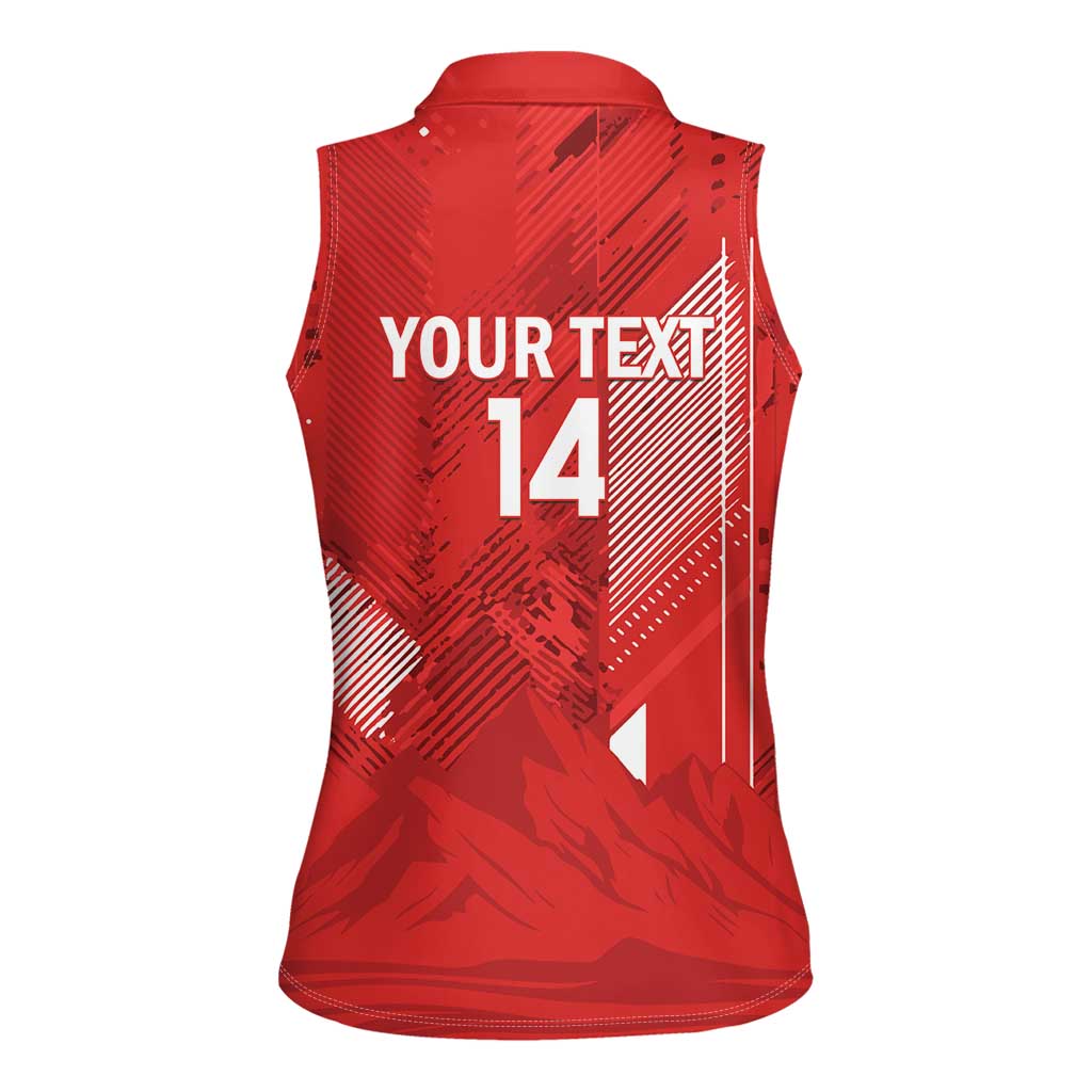 Switzerland Football Custom Women Sleeveless Polo Shirt Go Nati Swiss Alps Grunge Style