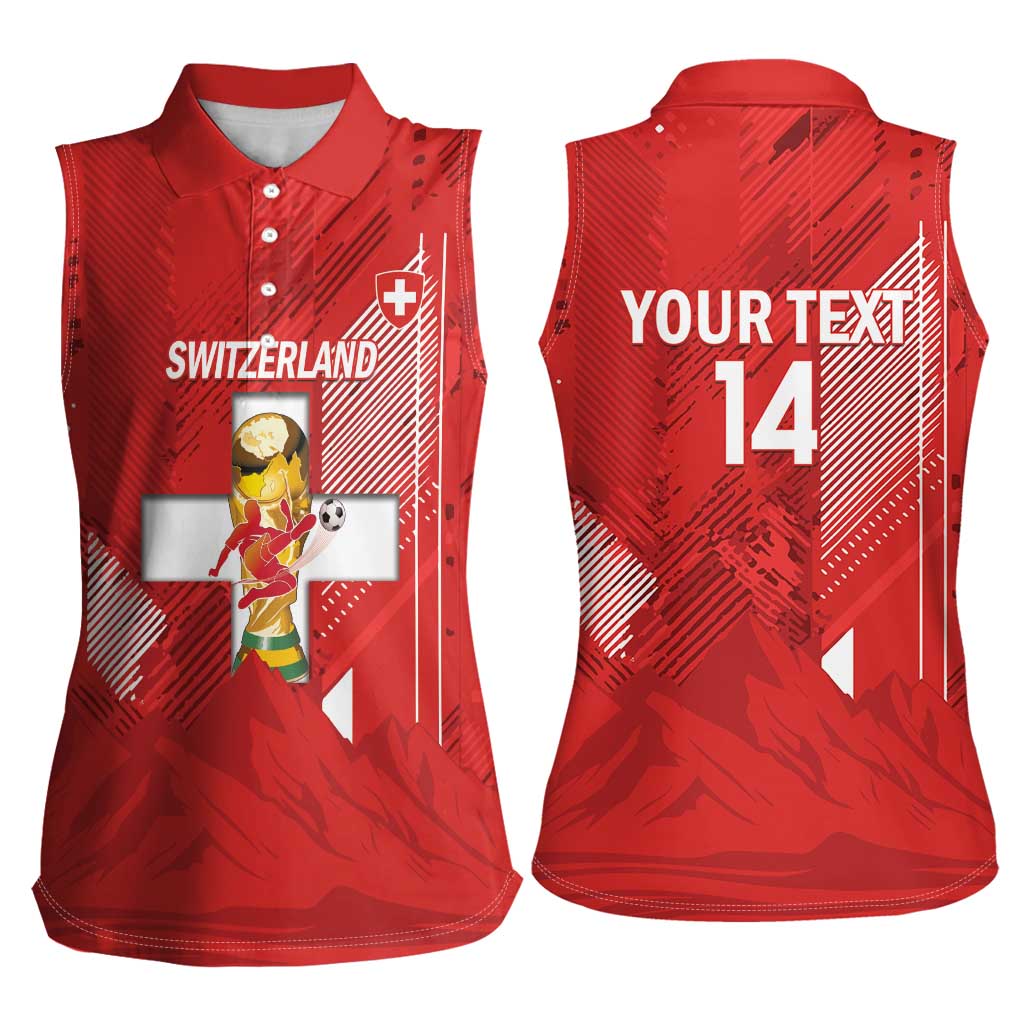 Switzerland Football Custom Women Sleeveless Polo Shirt Go Nati Swiss Alps Grunge Style