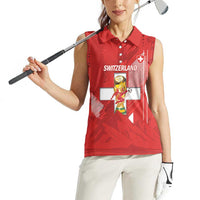 Switzerland Football Custom Women Sleeveless Polo Shirt Go Nati Swiss Alps Grunge Style