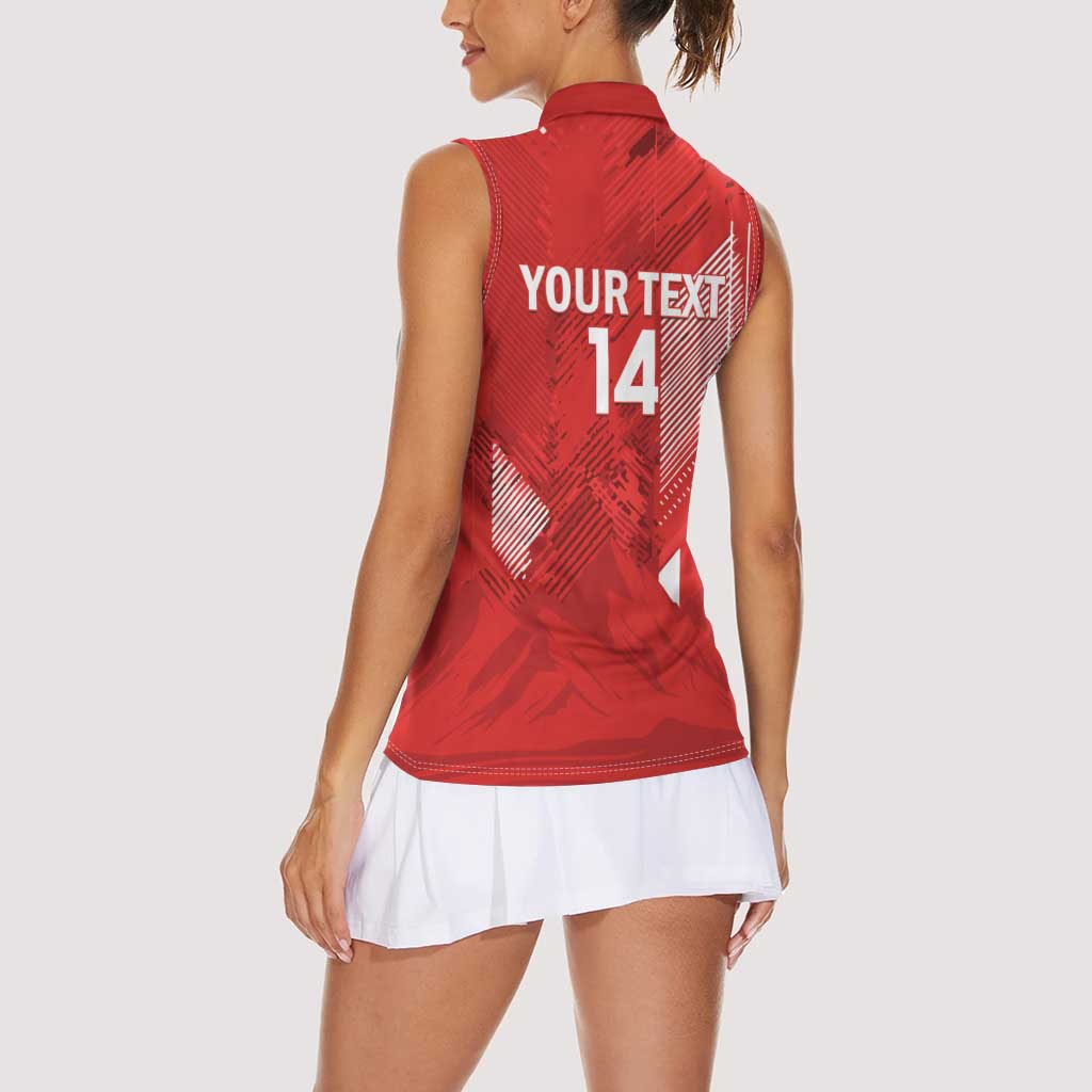 Switzerland Football Custom Women Sleeveless Polo Shirt Go Nati Swiss Alps Grunge Style