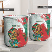 Mexico Football Custom Laundry Basket El Tri Aztec Calendar Brush Style