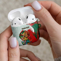 Mexico Football Custom AirPods Case El Tri Aztec Calendar Brush Style