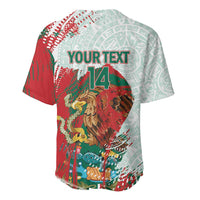 Mexico Football Custom Baseball Jersey El Tri Aztec Calendar Brush Style