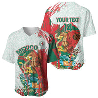 Mexico Football Custom Baseball Jersey El Tri Aztec Calendar Brush Style