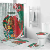 Mexico Football Custom Bathroom Set El Tri Aztec Calendar Brush Style