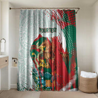 Mexico Football Custom Bathroom Set El Tri Aztec Calendar Brush Style