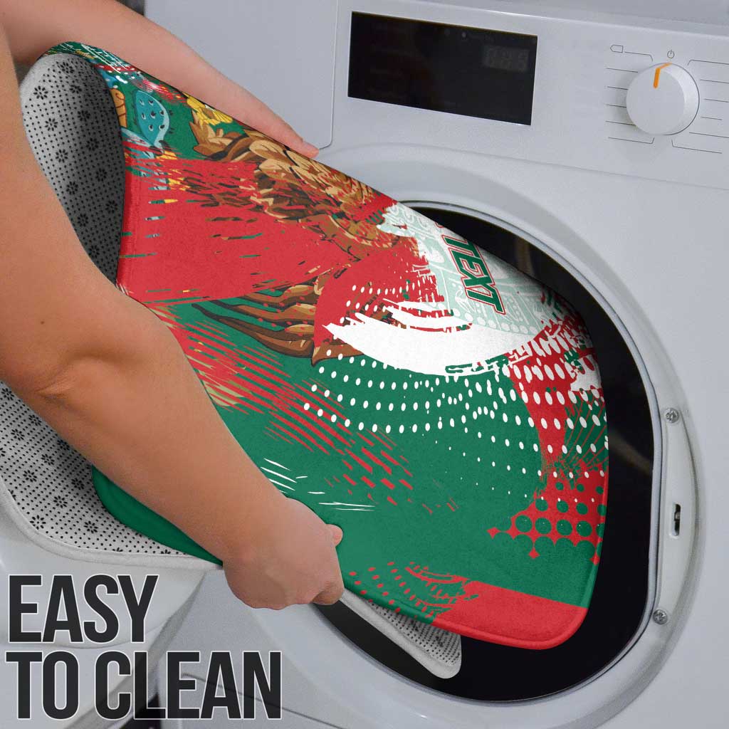 Mexico Football Custom Bathroom Set El Tri Aztec Calendar Brush Style