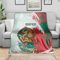 Mexico Football Custom Blanket El Tri Aztec Calendar Brush Style