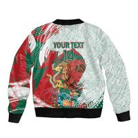Mexico Football Custom Bomber Jacket El Tri Aztec Calendar Brush Style