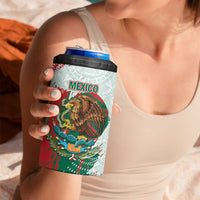 Mexico Football Custom 4 in 1 Can Cooler Tumbler El Tri Aztec Calendar Brush Style