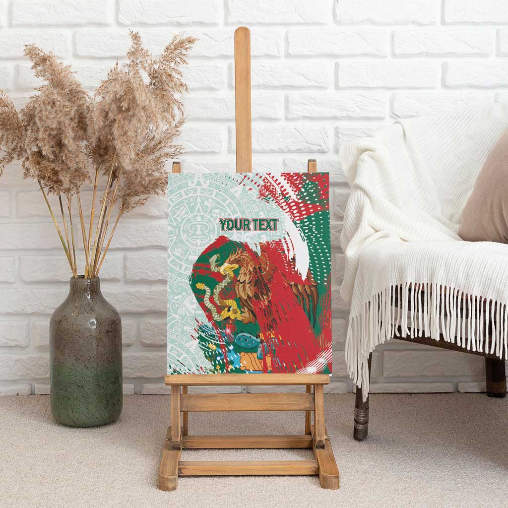 Mexico Football Custom Canvas Wall Art El Tri Aztec Calendar Brush Style