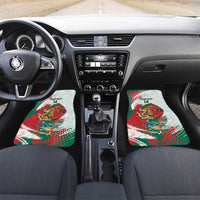 Mexico Football Custom Car Mats El Tri Aztec Calendar Brush Style