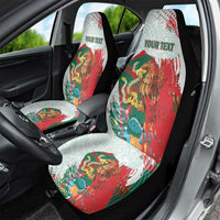 Mexico Football Custom Car Seat Cover El Tri Aztec Calendar Brush Style